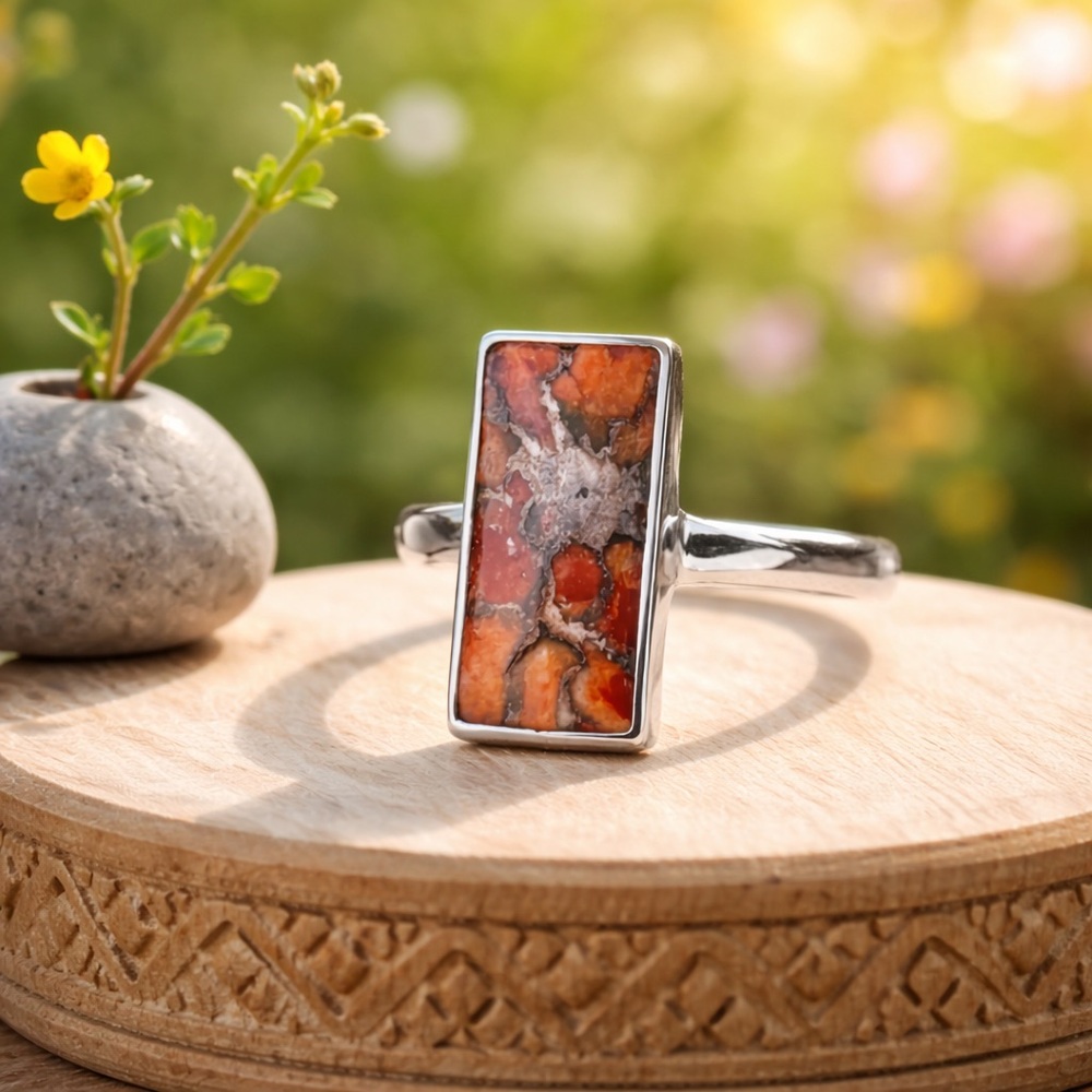 Red Copper Turquoise Ring - Picture 6 of 10